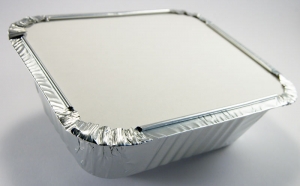 Foil containers with cardboard lids Foil containers with cardboard lids
