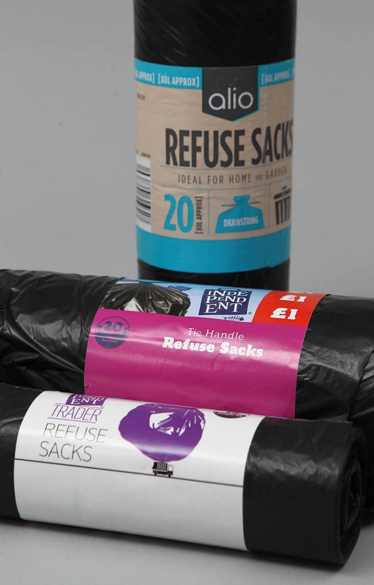 Refuse sacks, garbage bags, bin bags Refuse sacks, garbage bags, bin bags