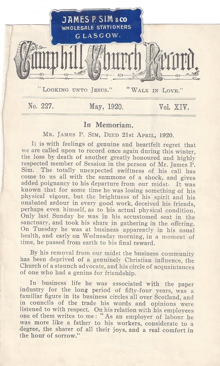 1920 "In Memoriam"