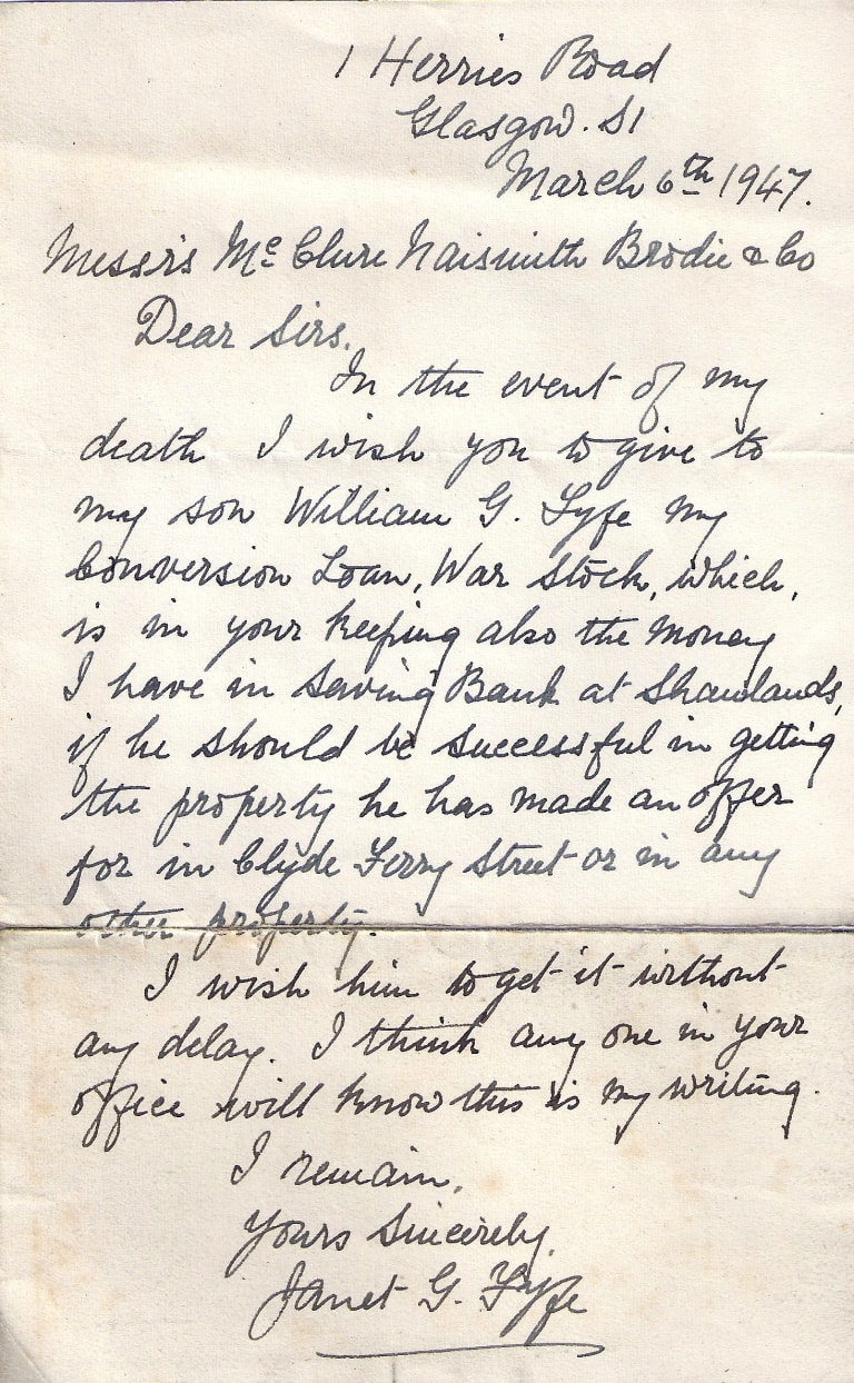 1947 Letter