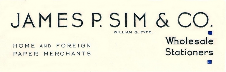 James P. Sim & Co. 1903-1947